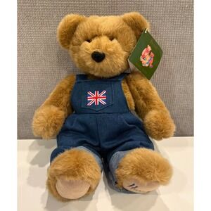 Harrods Knightsbridge Denim Boy Bear Union Jack London Plush 12 Inch NEW